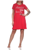 NORMANN Damen Nachthemd kurzarm mit Rundhals und Front-Print - 87859 in rot