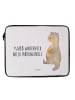 Mr. & Mrs. Panda Notebook Tasche Otter Bauch mit Spruch in Weiß