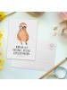 Mr. & Mrs. Panda Postkarte Faultier Zufrieden mit Spruch in Weiß