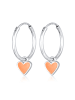 Elli Ohrringe 925 Sterling Silber Herz in Orange