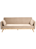 Beliani 3-tlg 3-Sitzer Sofa ASAA in Braun