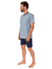NORMANN kurzarm Schlafanzug Shorty Pyjama print - 78207 in marine
