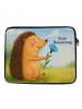 Mr. & Mrs. Panda Notebook Tasche Igel Blumen Design mit Spruch in Weiß