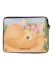 Mr. & Mrs. Panda Laptop Tasche Wüstenfuchs Blumen Design ohne Sp... in Weiß