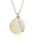 Elli Halskette 925 Rosegold Feder, Bi Color_Tri Color, Lebensblume in Gold