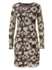 Aniston CASUAL Minikleid in dunkelbraun-hellbeige-taupe