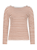 BETTY & CO Ringelshirt mit U-Boot-Ausschnitt in Brown/Cream