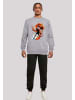 F4NT4STIC Sweatshirt Basketball Splash Orange Sport CREW in grau meliert