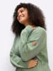 sheego Langarm-Pullover in eucalyptus-meliert