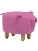 Beliani Tierhocker PIGGY in Rosa/Braun - (W) 50 x (H) 35 x (L) 32 cm