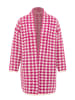 faina Women Cardigan in Wollweiss Lila Kariert