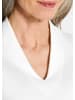 GOLDNER Kurzgröße:  Shirt Elegantes Basic-Shirt mit V-Ausschnitt in cremeweiß