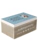 Mr. & Mrs. Panda Geschenkbox Pinguin Kleine Schwester mit Spruch in Blau Pastell