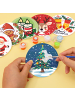 ARTNANAS PVC-Untersetzer Malen nach Zahlen 6er Set-"Schneegeschenk" 10cm
