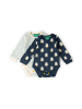Little Green Radicals Bio-Baby-Body, 2er-Pack in Marineblau
