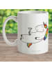 Mr. & Mrs. Panda Kaffeetasse Einhorn Blümchentail ohne Spruch in Weiß