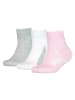 Puma Socken 3er Pack in Grau/Weiß/Rosa