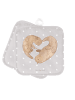 Mr. & Mrs. Panda Potholder Otter Herz ohne Spruch in Grau Pastell