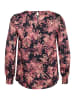 KAFFE curve Langarm-Bluse KCjeanetta Regular fit in Black / Red Tones Berry