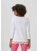 MADELEINE Schmaler Pullover mit Spitzensaum in weiß