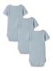 name it Kurzarm Body Druckknöpfen 3er-Set Bequem in Blau-3