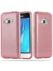 cadorabo Hülle für Samsung Galaxy J1 2016 Glitzer Design in STERNENSTAUB PINK