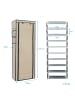 Intirilife Faltschrank 170x58x28 cm Stoffschrank Kleiderschrank Schuhregal in Beige