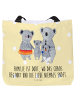 Mr. & Mrs. Panda Shopper Tasche Koala Familie mit Spruch in Gelb Pastell