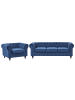 Beliani 2-tlg Sitzgruppe CHESTERFIELD in Blau/Braun