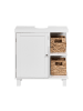 Beliani Waschbeckenunterschrank PACLLON in Weiß - (W) 60 x (H) 63 x (L) 30 cm