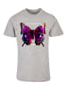 F4NT4STIC T-Shirt Pink Schmetterling TEE UNISEX in grau meliert