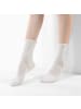 MUNADUNA 4er-Pack Lochmuster Kreis-Mittelsocken in Weiß