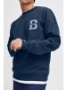 BLEND Sweatshirt Cooler Rundhalspullover mit Badge in blau
