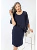 GOLDNER Kleid mit raffiniertem Chiffonüberwurf in mitternachtsblau