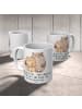 Mr. & Mrs. Panda Tasse 10. Hochzeitstag Rosenhochzeit mit Spruch in Weiß