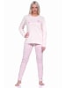 NORMANN langarm Schlafanzug Pyjama allover Druck - 71365 in rosa
