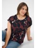 KAFFE curve Kurzarm-Bluse KCami Loose fit in Windsor Wine/Black Flower