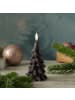 MARELIDA LED Kerze Tannenbaum Weihnachtsbaum Echtwachs H: 16cm in grau