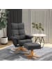 HOMCOM Relaxsessel mit Hocker in Schwarz 80L x 86B x 99H cm