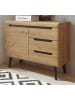 Furn.Design Kommode Eiche Artisan, schwarz 107 cm, Sideboard skandinavisch