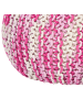 Beliani Pouf CONRAD in Weiß/Rosa - (W) 50 x (H) 35 x (L) 50 cm