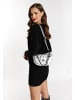 faina Damen Schultertasche Im Metallic-Look in Silber