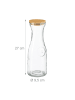 relaxdays 2 x Wasserkaraffe in Transparent/ Natur - 1 Liter