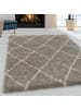 KADIMA DESIGN Teppich Hochflor Shaggy Waschbar Geometrisch DOLOMIT Strapazierfähig in Beige