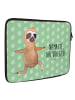 Mr. & Mrs. Panda Laptop Tasche Faultier Yoga mit Spruch in Tropengrün