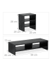 relaxdays Monitorständer in Schwarz- (B)75,5 x (H)28 x (T)20 cm