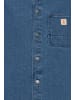 BLEND Kurzarm-Hemd mit Kentkragen und Knopfleiste Loose Fit in Blau