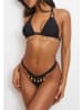 Moda Minx Bikini Hose Selene Droplet Rouched Fixed in Schwarz