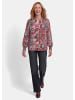 GOLDNER Satin-Schlupfbluse mit Blumendruck in rot / gemustert