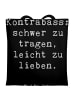 Mr. & Mrs. Panda Umhängetasche Spruch Kontrabass Liebe mit Spruch in Schwarz